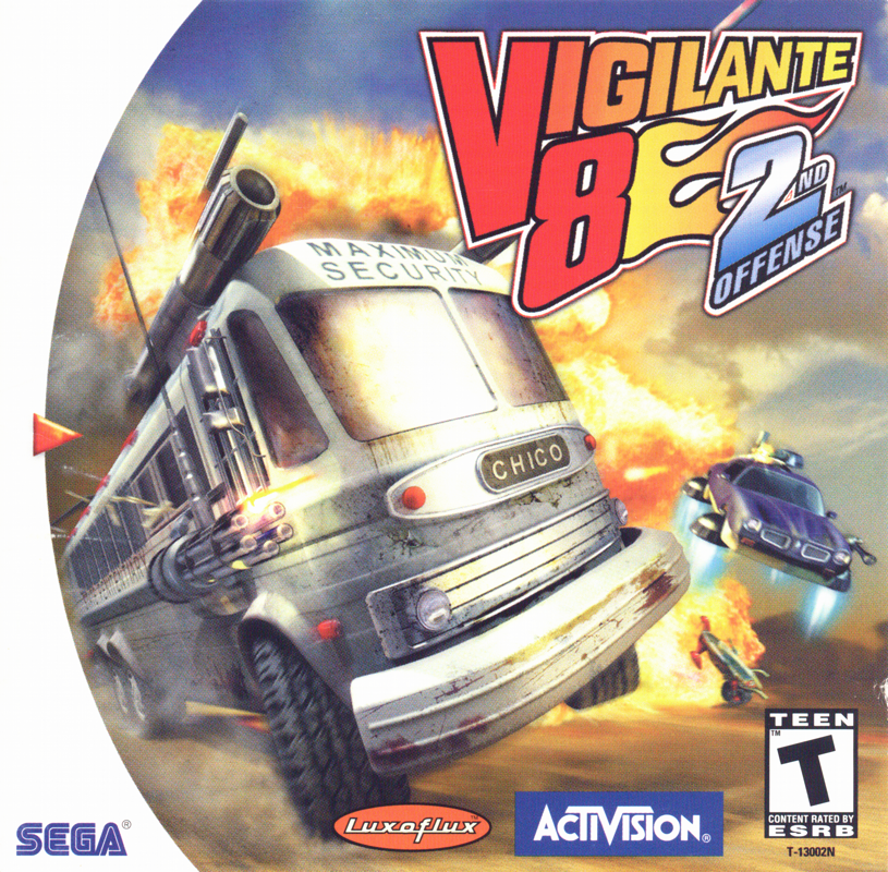Vigilante 8 2nd Offense box art for Sega Dreamcast